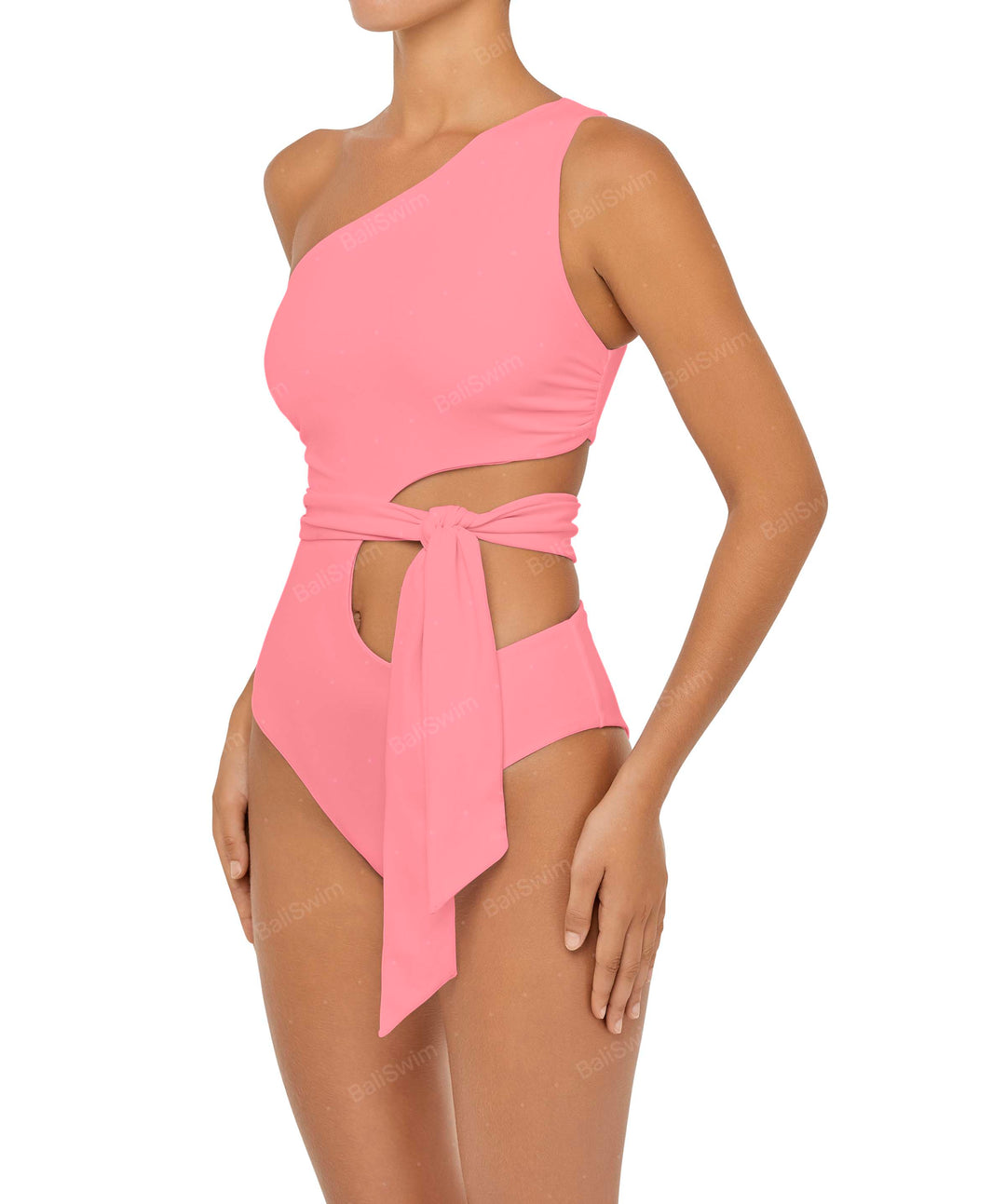BSWS-S55 Asymmetrical Side Cutout Wrap Around One Piece