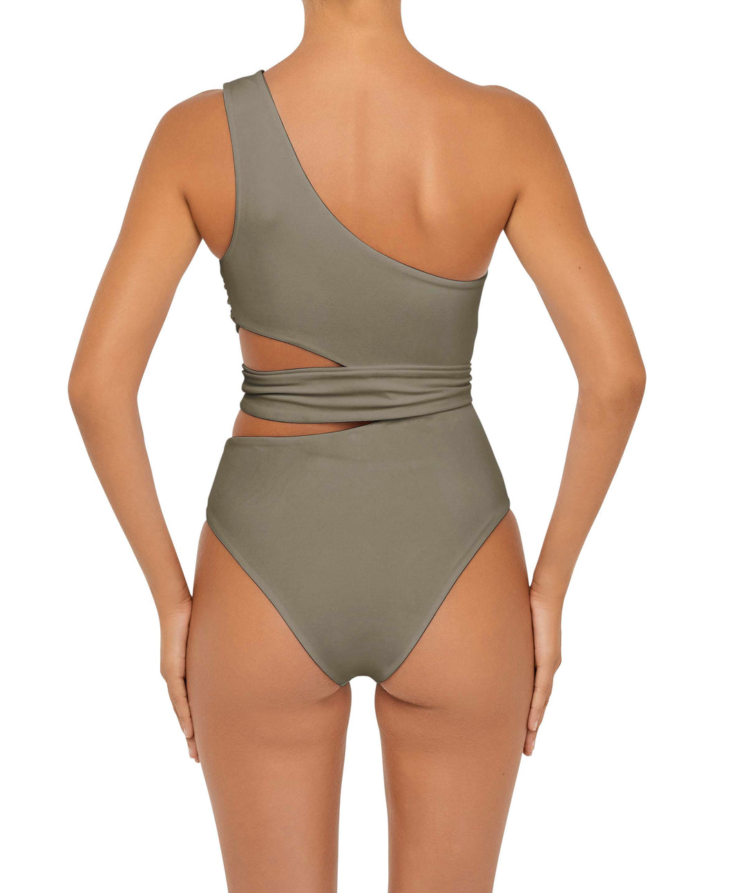 BSWS-S55 Asymmetrical Side Cutout Wrap Around One Piece