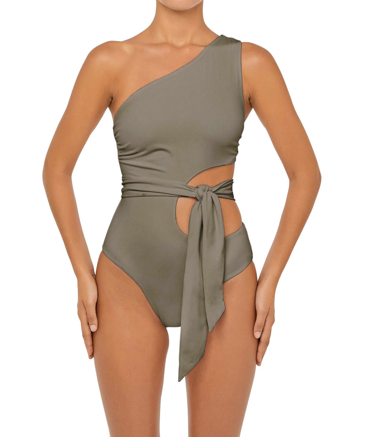 BSWS-S55 Asymmetrical Side Cutout Wrap Around One Piece