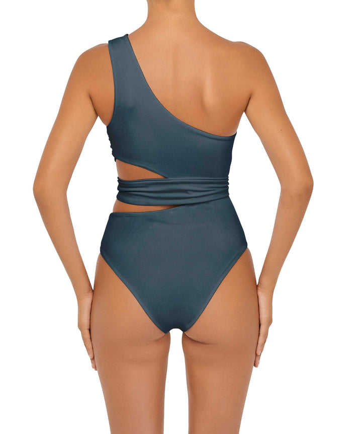 BSWS-S55 Asymmetrical Side Cutout Wrap Around One Piece