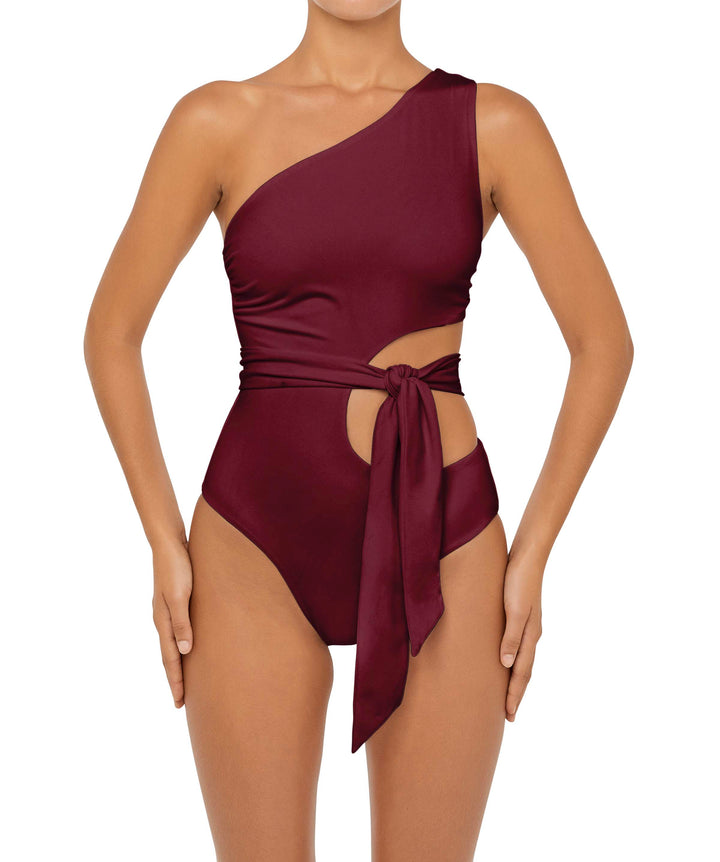 BSWS-S55 Asymmetrical Side Cutout Wrap Around One Piece