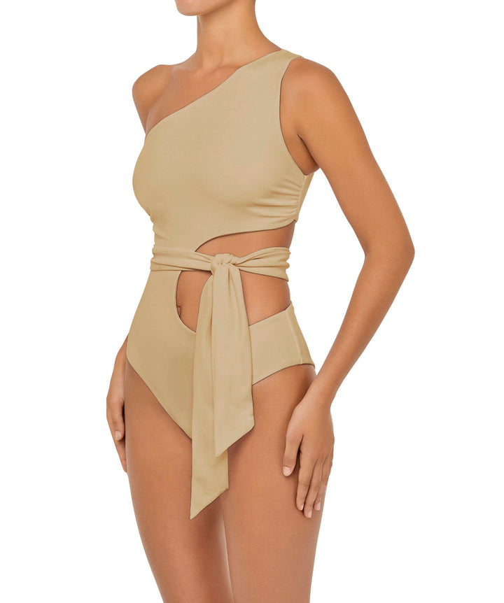 BSWS-S55 Asymmetrical Side Cutout Wrap Around One Piece