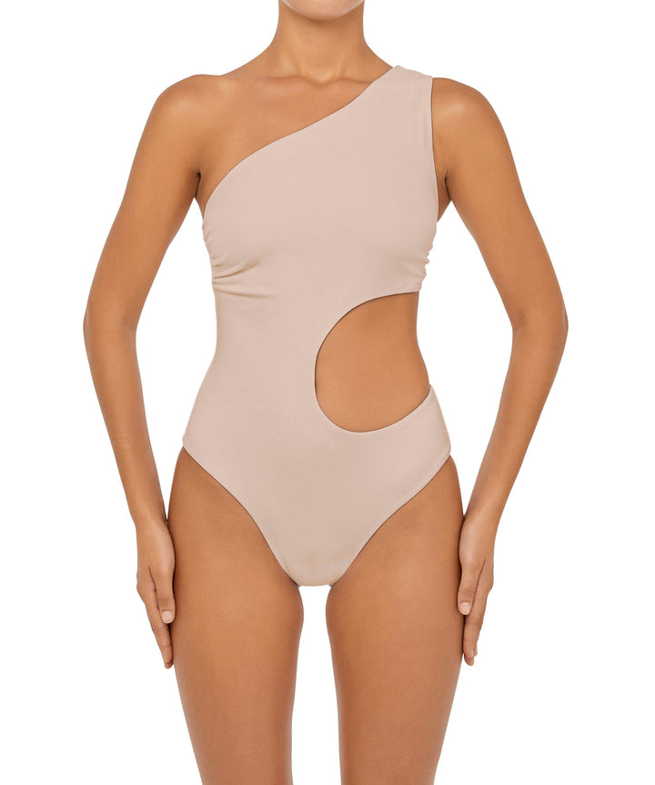 BSWS-S55 Asymmetrical Side Cutout Wrap Around One Piece