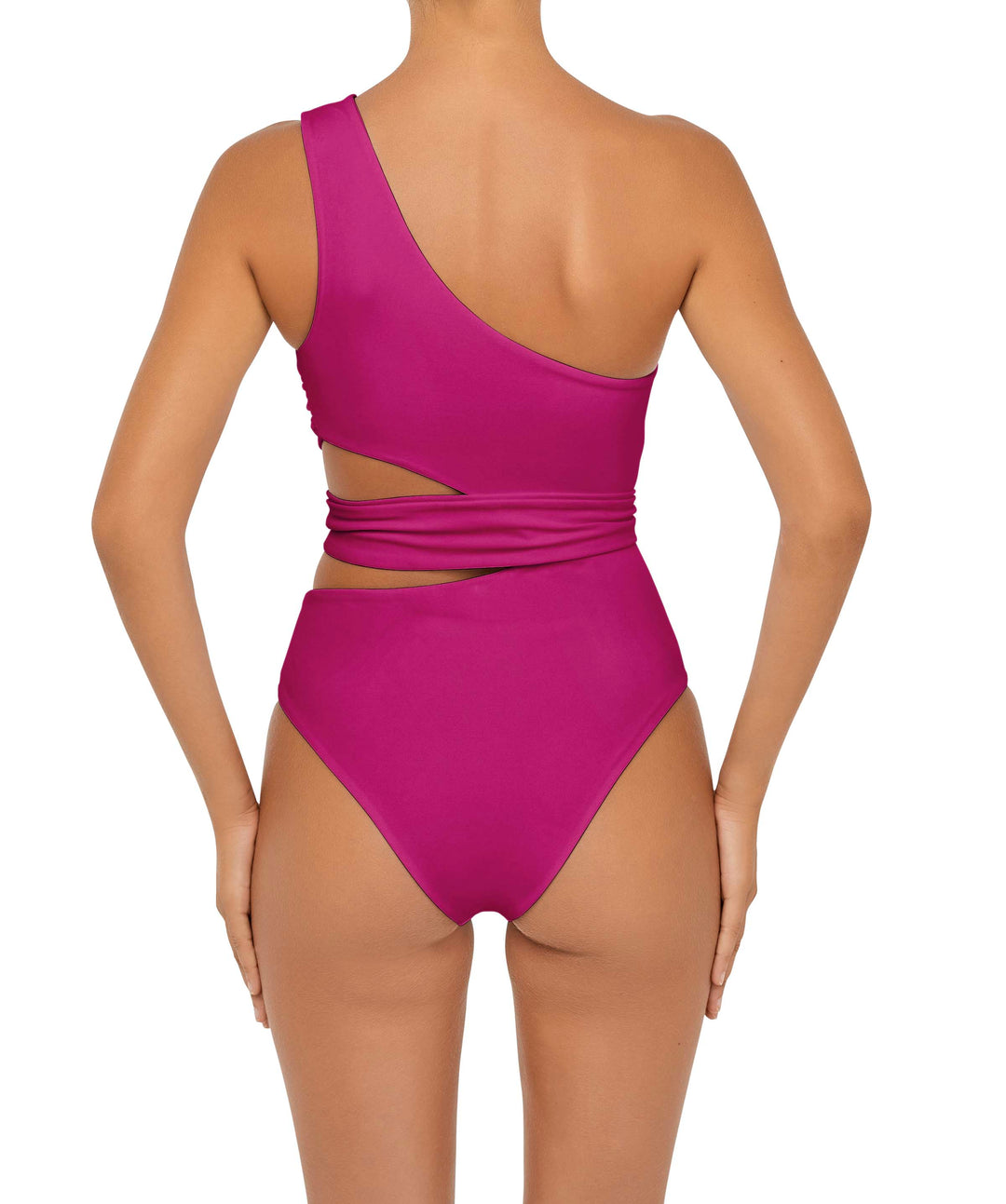 BSWS-S55 Asymmetrical Side Cutout Wrap Around One Piece