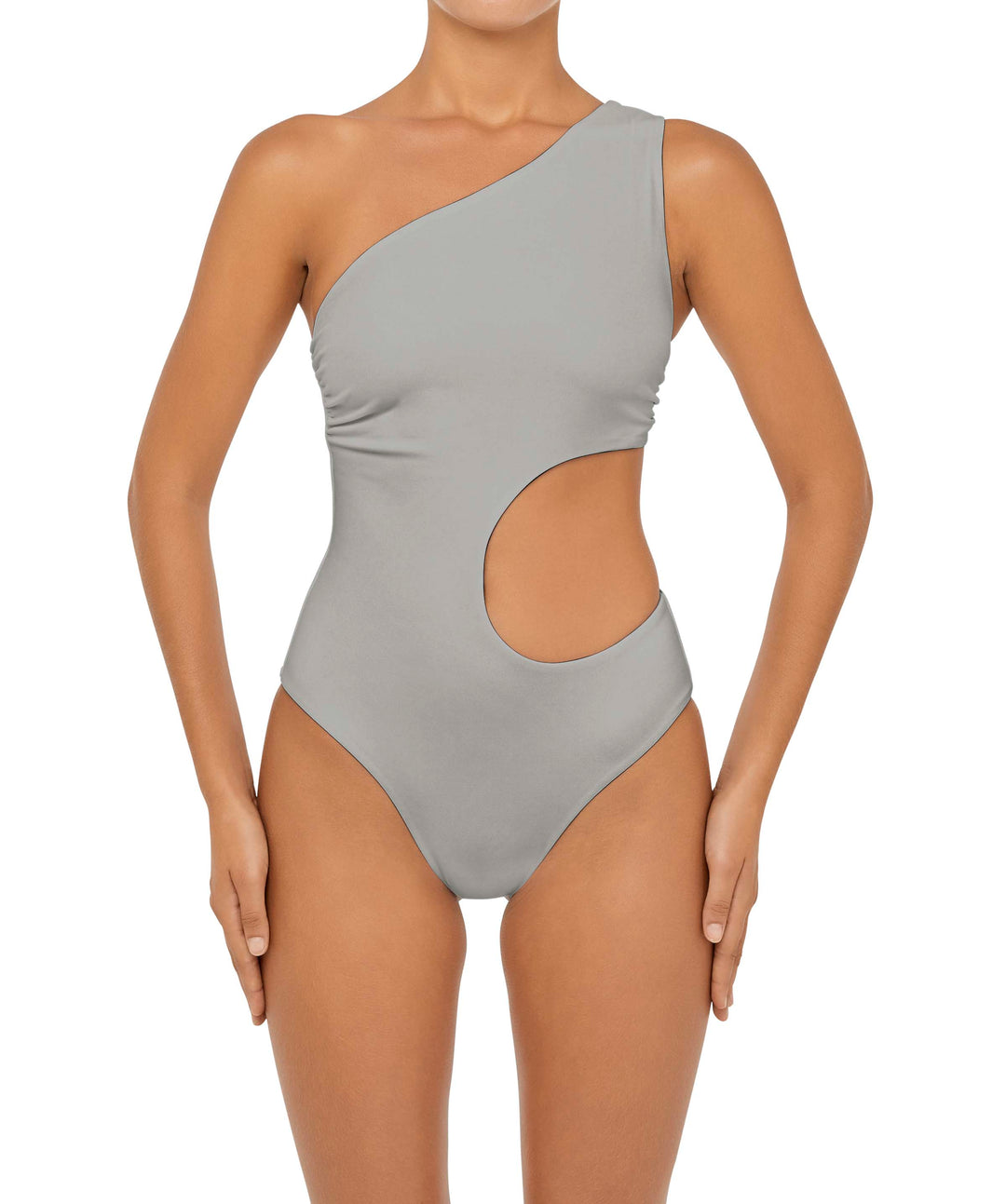 BSWS-S55 Asymmetrical Side Cutout Wrap Around One Piece