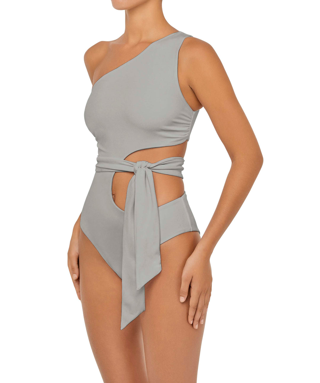 BSWS-S55 Asymmetrical Side Cutout Wrap Around One Piece