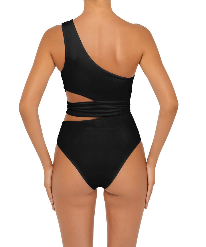 BSWS-S55 Asymmetrical Side Cutout Wrap Around One Piece
