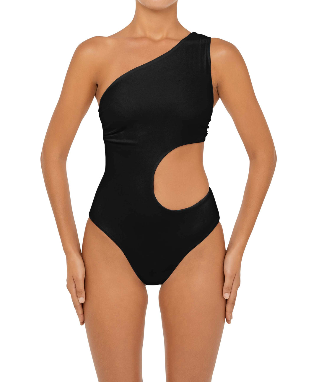 BSWS-S55 Asymmetrical Side Cutout Wrap Around One Piece