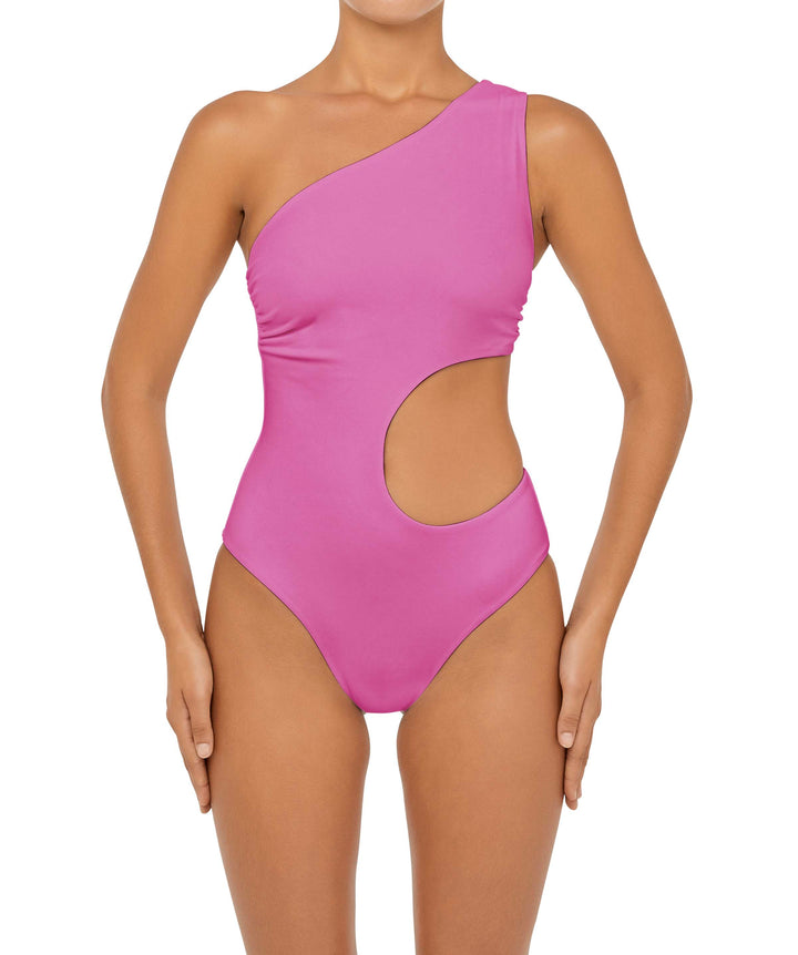 BSWS-S55 Asymmetrical Side Cutout Wrap Around One Piece