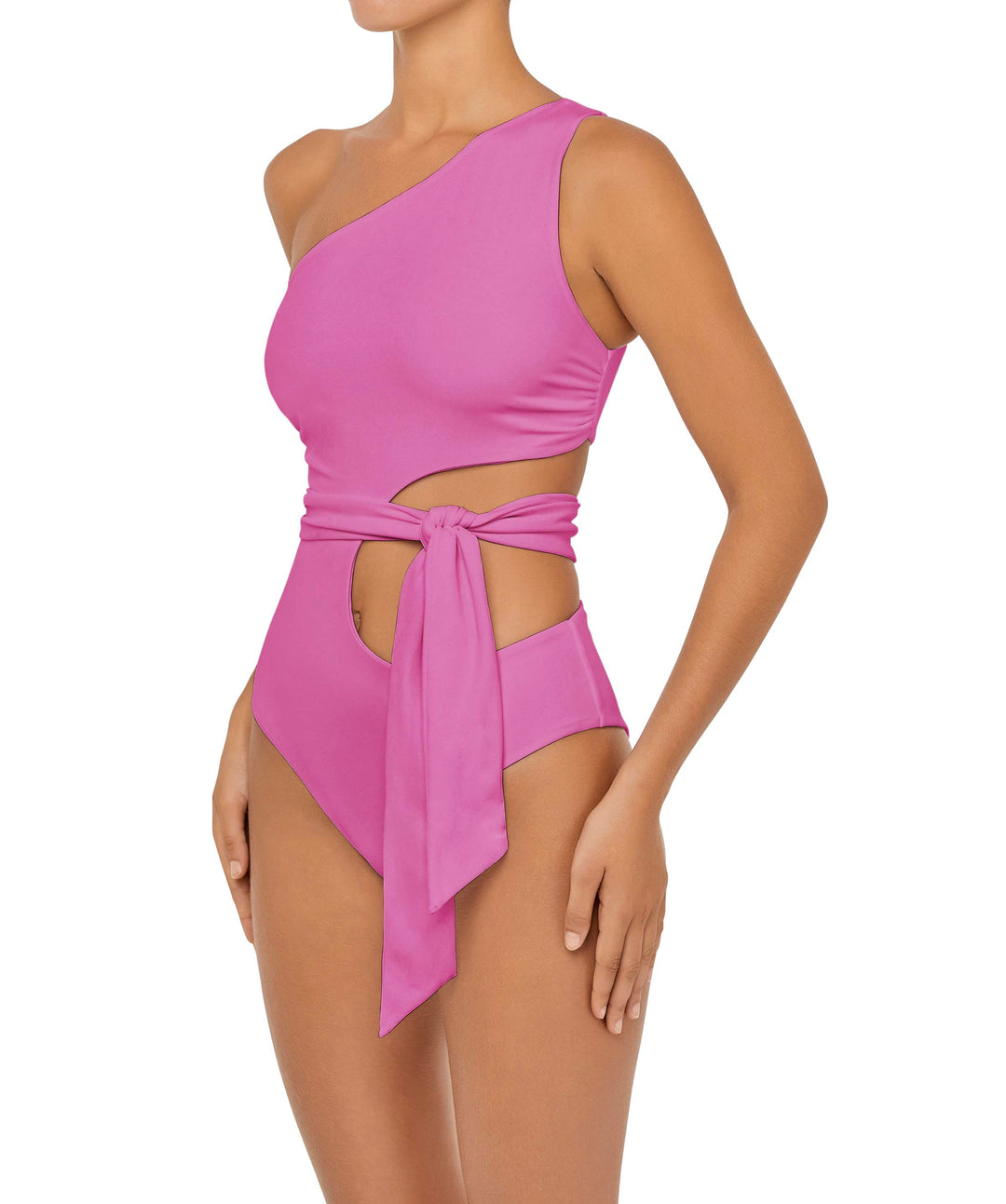 BSWS-S55 Asymmetrical Side Cutout Wrap Around One Piece