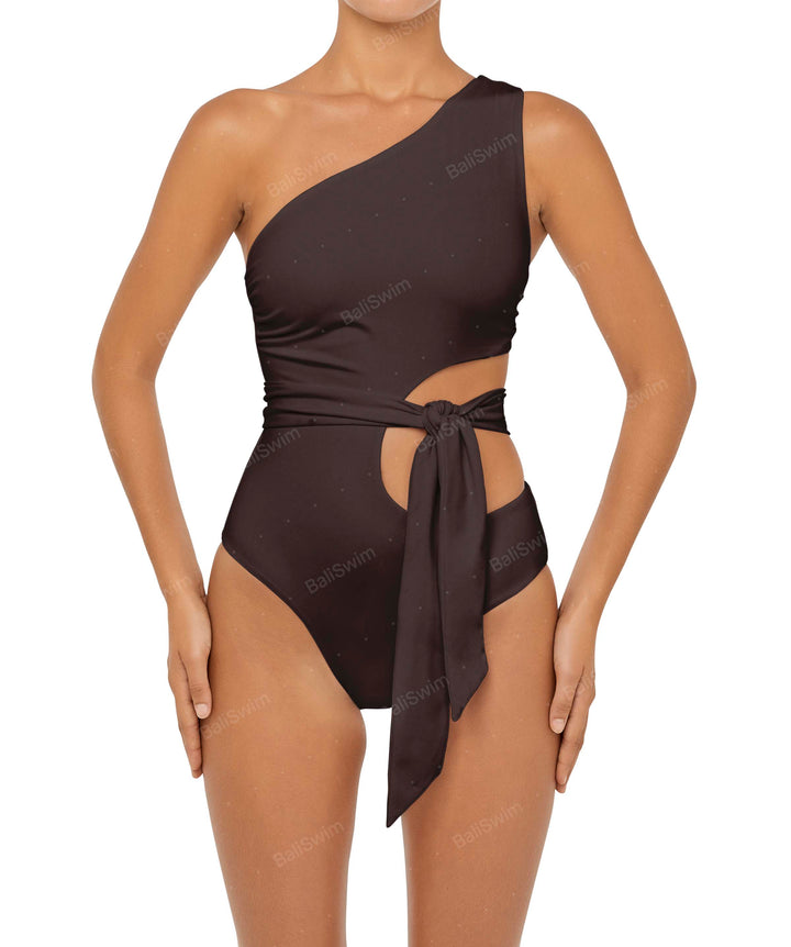 BSWS-S55 Asymmetrical Side Cutout Wrap Around One Piece