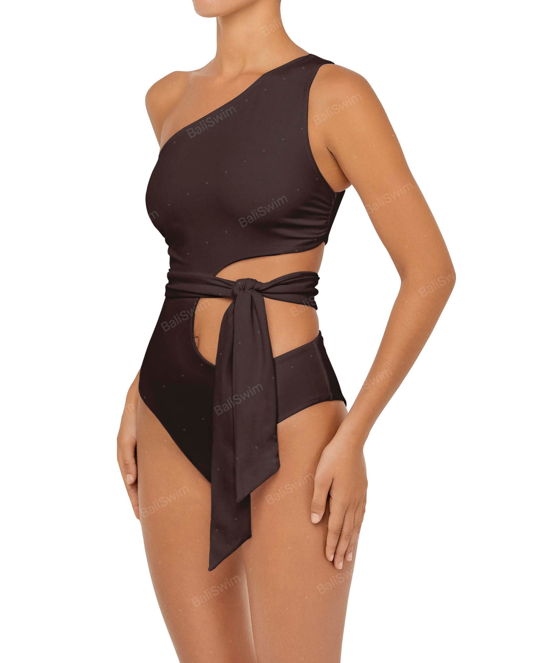 BSWS-S55 Asymmetrical Side Cutout Wrap Around One Piece