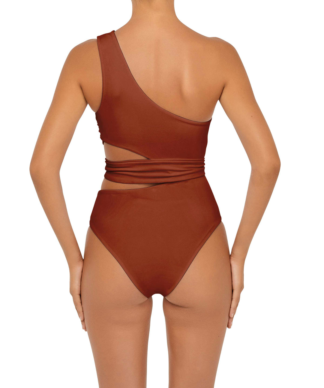 BSWS-S55 Asymmetrical Side Cutout Wrap Around One Piece