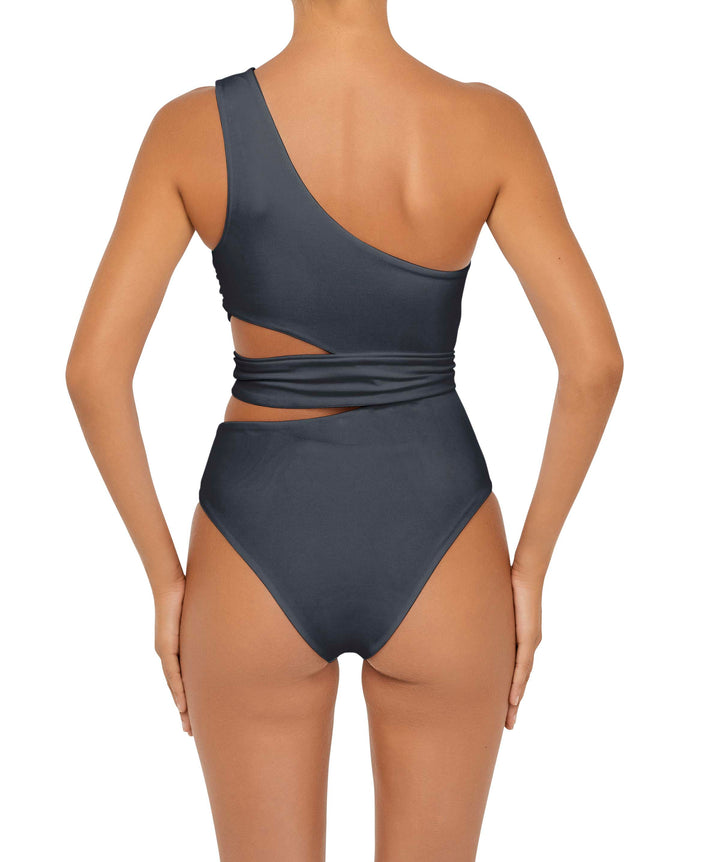 BSWS-S55 Asymmetrical Side Cutout Wrap Around One Piece