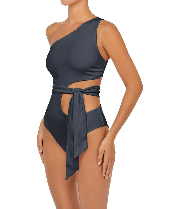 BSWS-S55 Asymmetrical Side Cutout Wrap Around One Piece