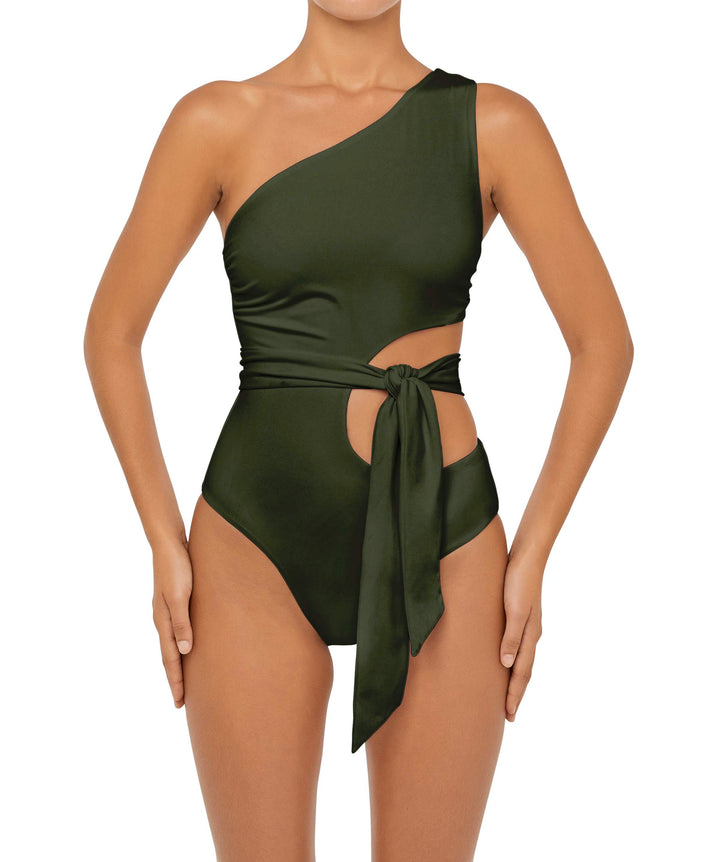 BSWS-S55 Asymmetrical Side Cutout Wrap Around One Piece
