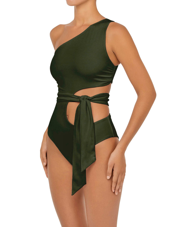 BSWS-S55 Asymmetrical Side Cutout Wrap Around One Piece