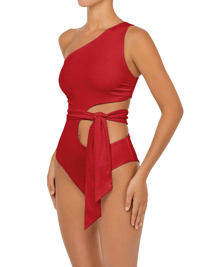 BSWS-S55 Asymmetrical Side Cutout Wrap Around One Piece