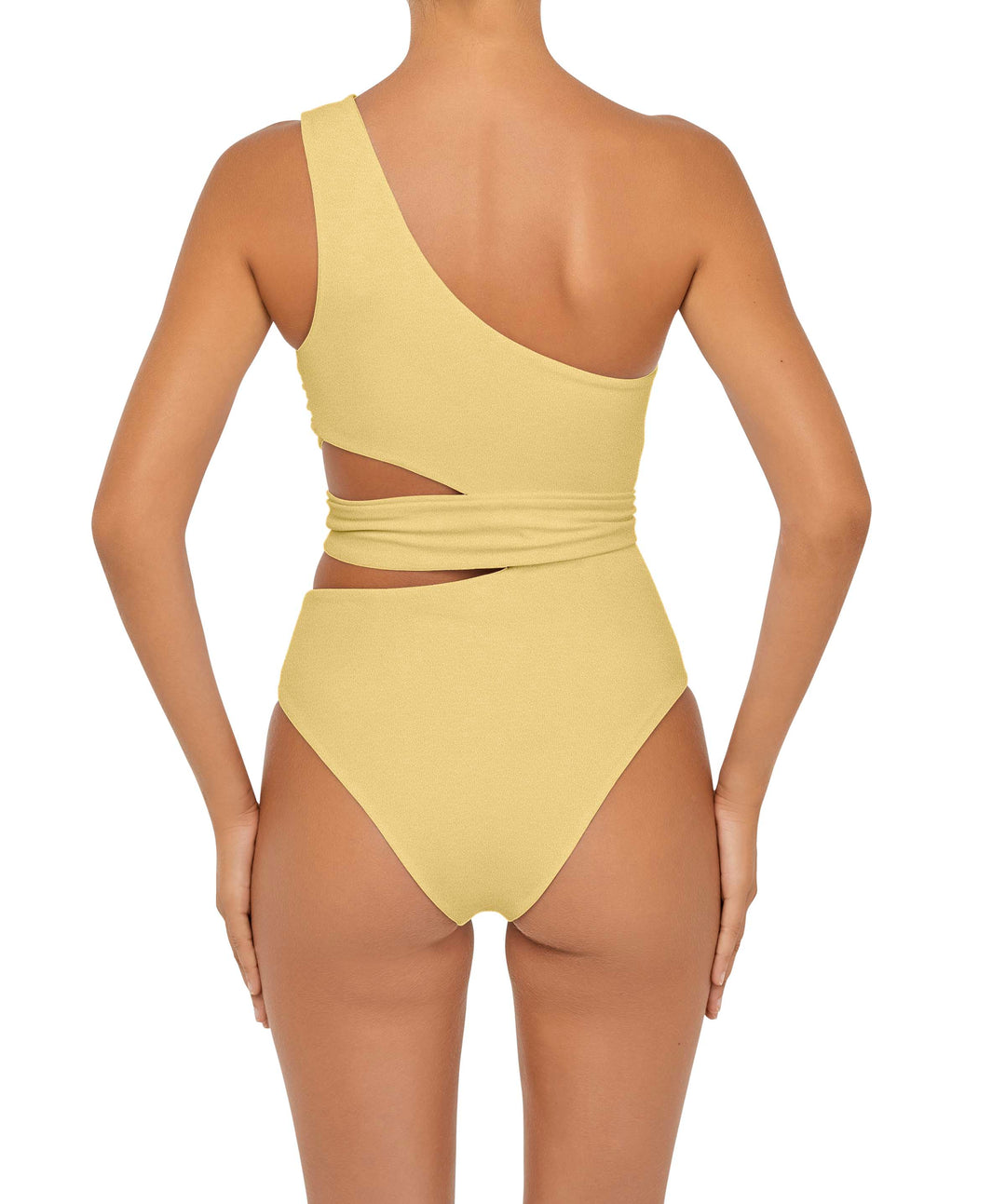 BSWS-S55 Asymmetrical Side Cutout Wrap Around One Piece