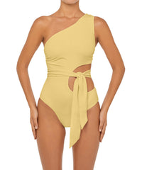 BSWS-S55 Asymmetrical Side Cutout Wrap Around One Piece