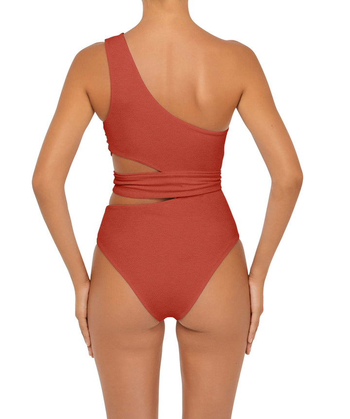 BSWS-S55 Asymmetrical Side Cutout Wrap Around One Piece