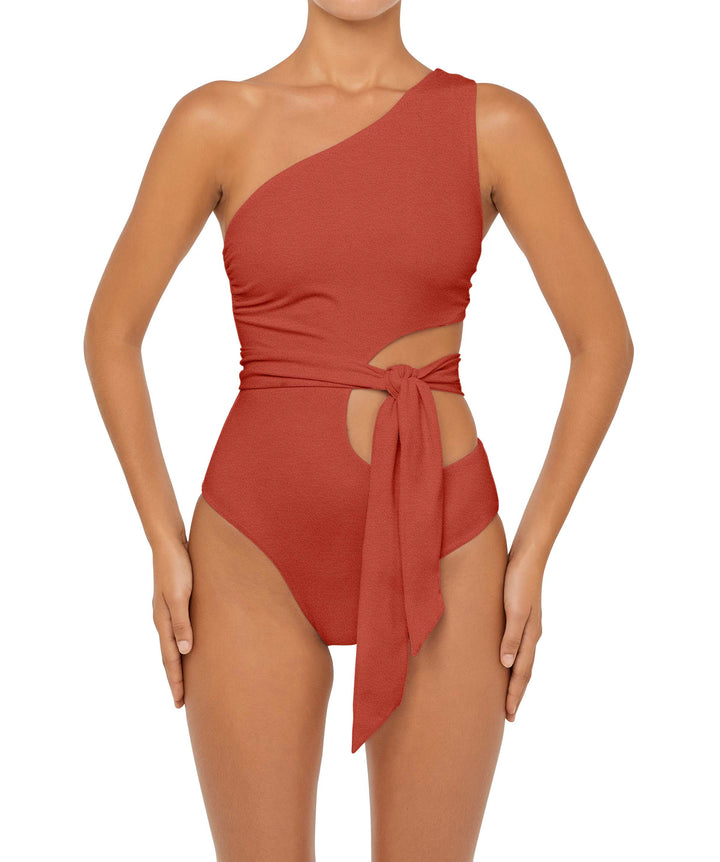 BSWS-S55 Asymmetrical Side Cutout Wrap Around One Piece