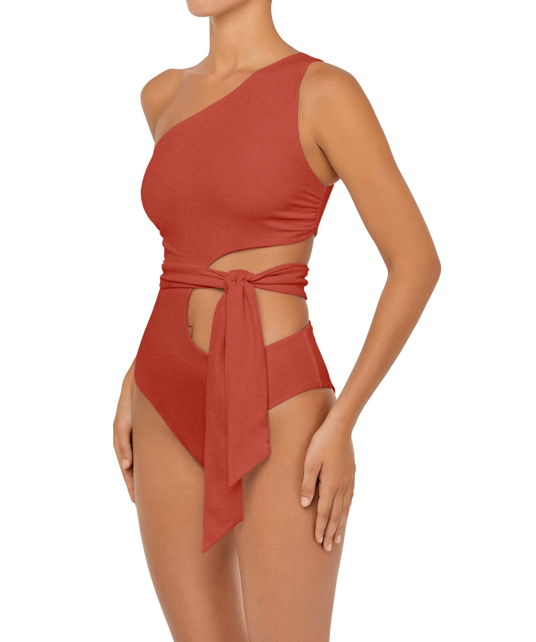 BSWS-S55 Asymmetrical Side Cutout Wrap Around One Piece