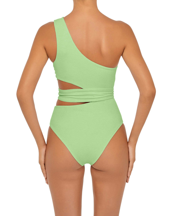 BSWS-S55 Asymmetrical Side Cutout Wrap Around One Piece