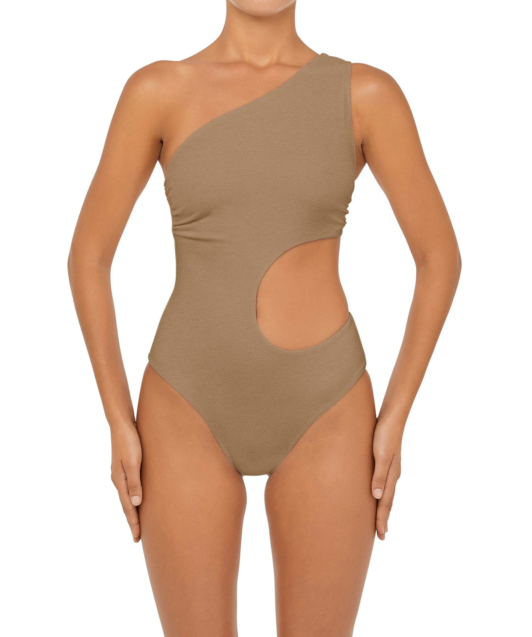 BSWS-S55 Asymmetrical Side Cutout Wrap Around One Piece