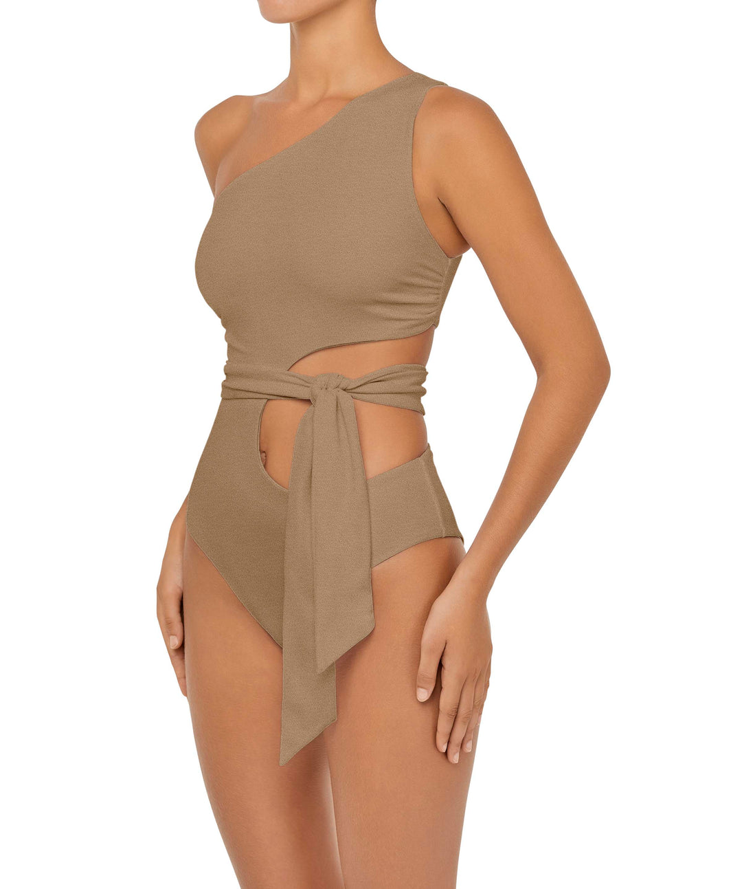 BSWS-S55 Asymmetrical Side Cutout Wrap Around One Piece