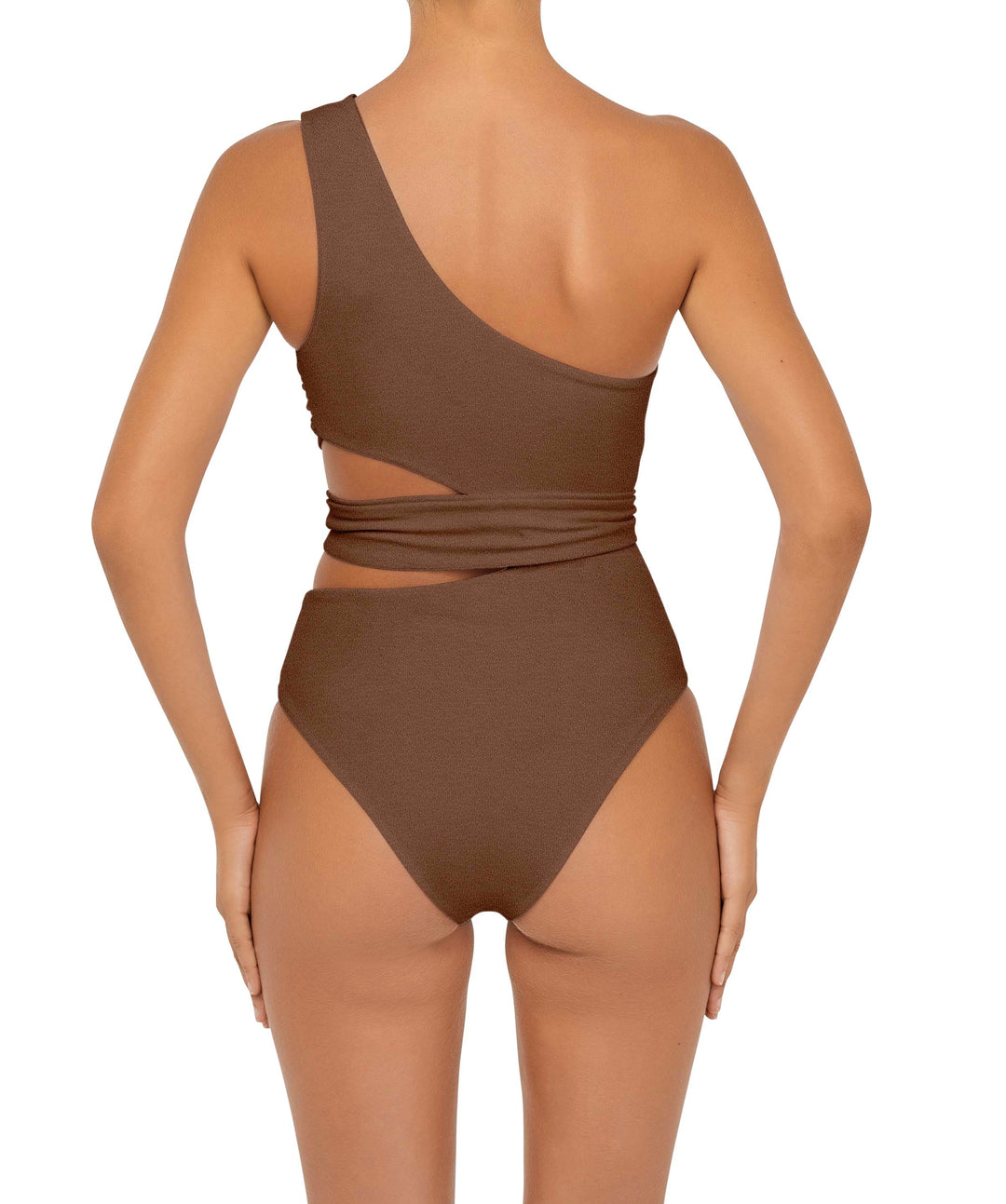 BSWS-S55 Asymmetrical Side Cutout Wrap Around One Piece