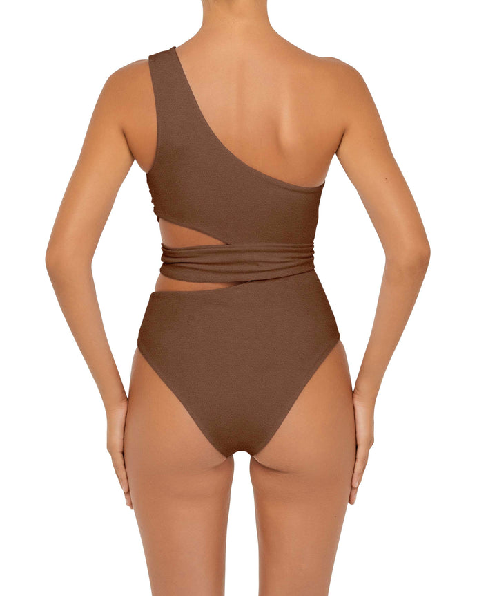 BSWS-S55 Asymmetrical Side Cutout Wrap Around One Piece