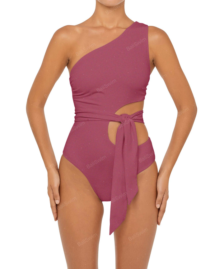 BSWS-S55 Asymmetrical Side Cutout Wrap Around One Piece