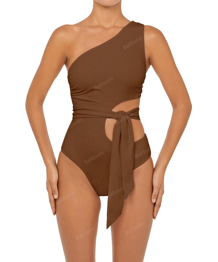BSWS-S55 Asymmetrical Side Cutout Wrap Around One Piece
