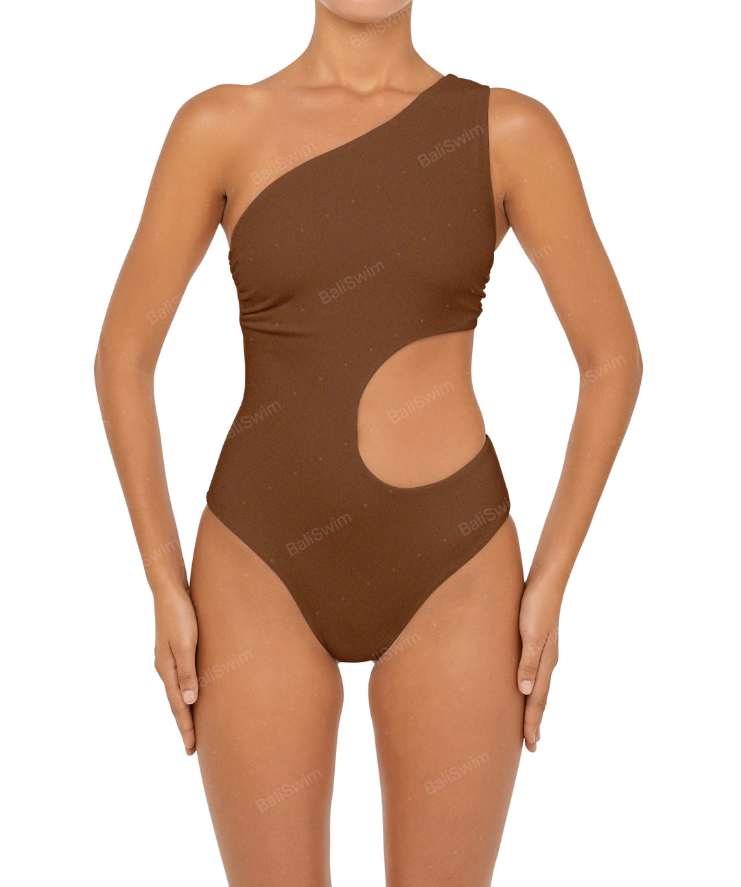 BSWS-S55 Asymmetrical Side Cutout Wrap Around One Piece