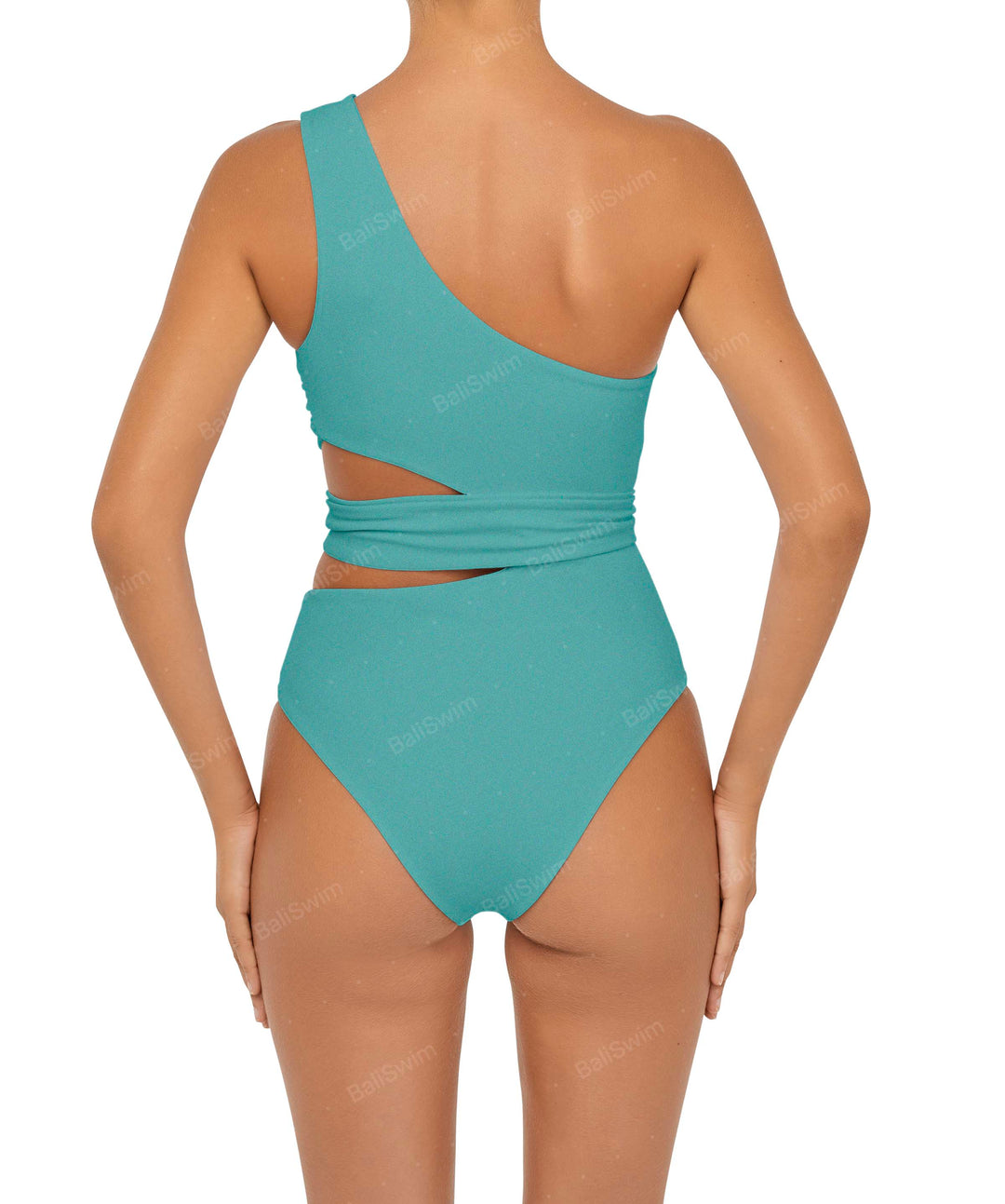BSWS-S55 Asymmetrical Side Cutout Wrap Around One Piece
