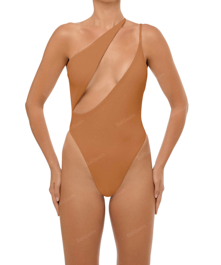 BSWS-S57 Asymmetrical Deep Side Cutout One Piece