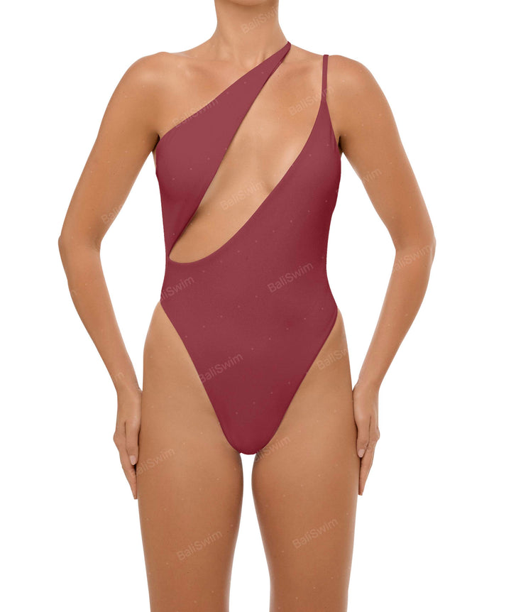 BSWS-S57 Asymmetrical Deep Side Cutout One Piece