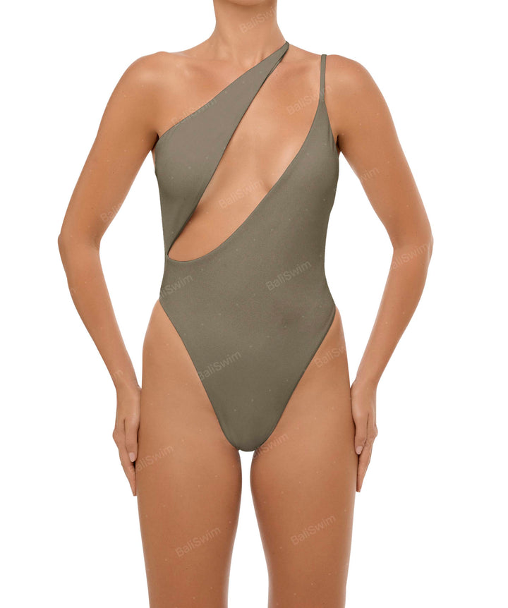 BSWS-S57 Asymmetrical Deep Side Cutout One Piece