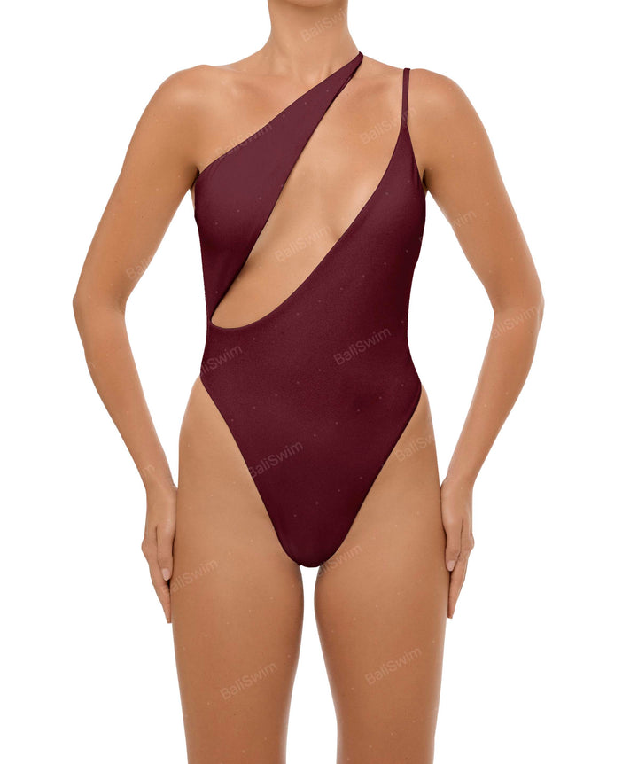 BSWS-S57 Asymmetrical Deep Side Cutout One Piece