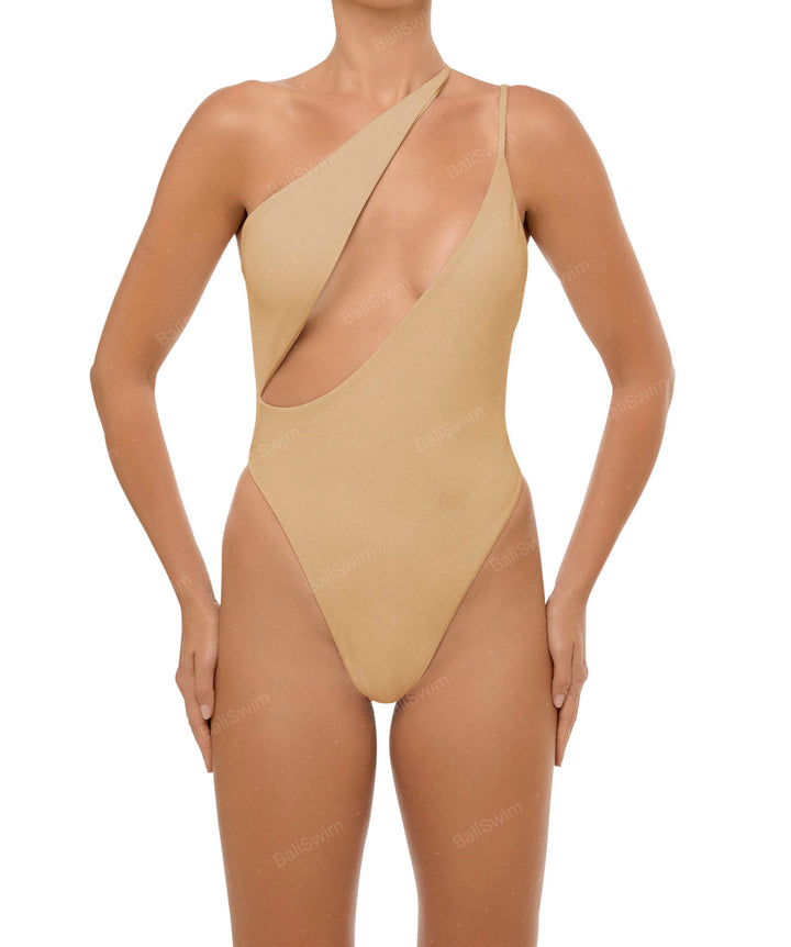 BSWS-S57 Asymmetrical Deep Side Cutout One Piece