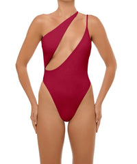BSWS-S57 Asymmetrical Deep Side Cutout One Piece