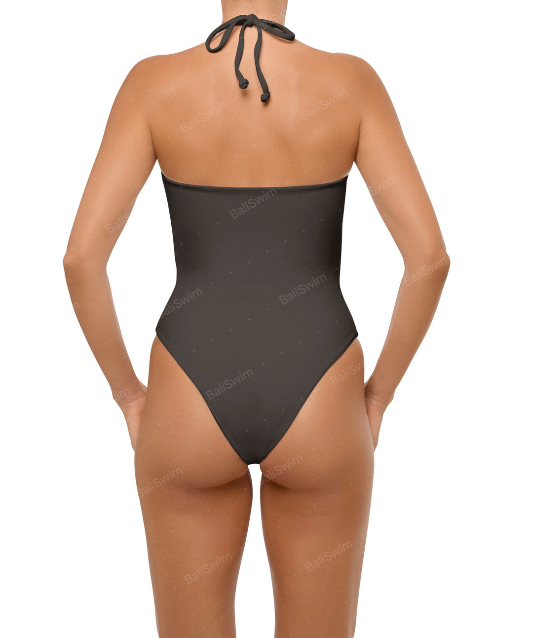 BSWS-S59 Bandeau Halter Asymmetrical Tunnel One Piece