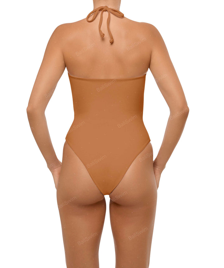 BSWS-S59 Bandeau Halter Asymmetrical Tunnel One Piece