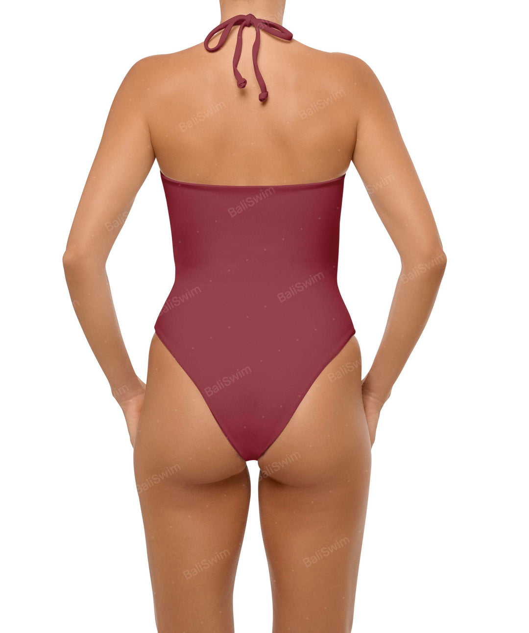 BSWS-S59 Bandeau Halter Asymmetrical Tunnel One Piece