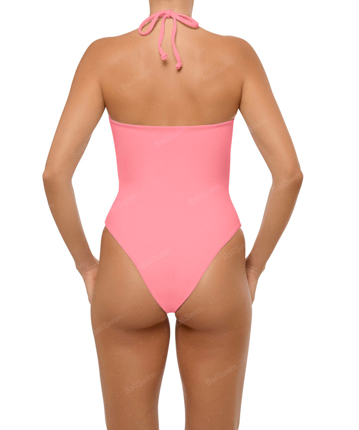 BSWS-S59 Bandeau Halter Asymmetrical Tunnel One Piece