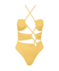 BSWS-S59 Bandeau Halter Asymmetrical Tunnel One Piece
