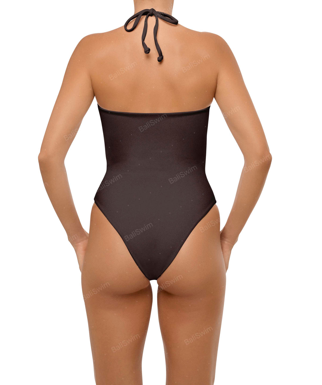 BSWS-S59 Bandeau Halter Asymmetrical Tunnel One Piece