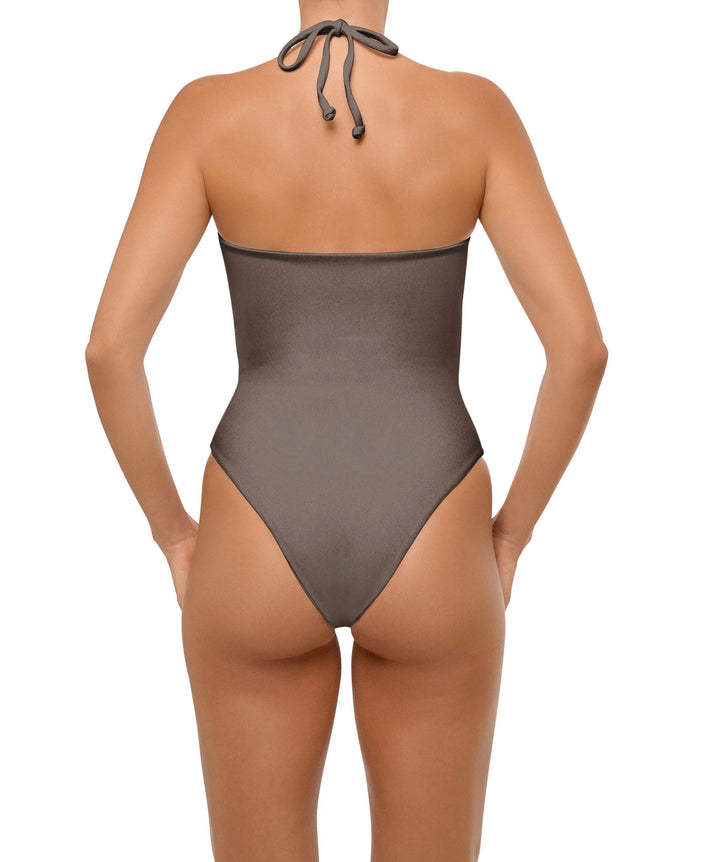 BSWS-S59 Bandeau Halter Asymmetrical Tunnel One Piece
