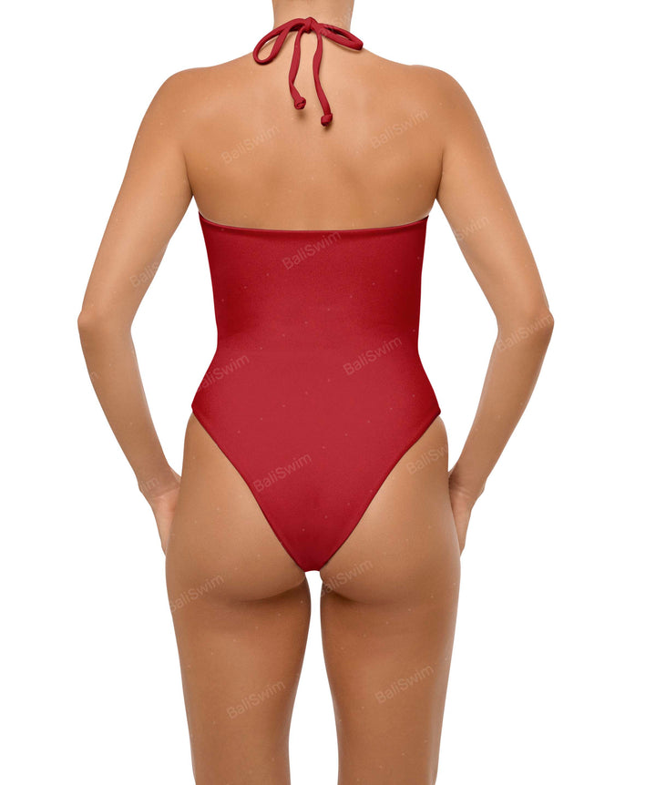BSWS-S59 Bandeau Halter Asymmetrical Tunnel One Piece